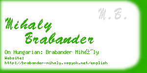 mihaly brabander business card